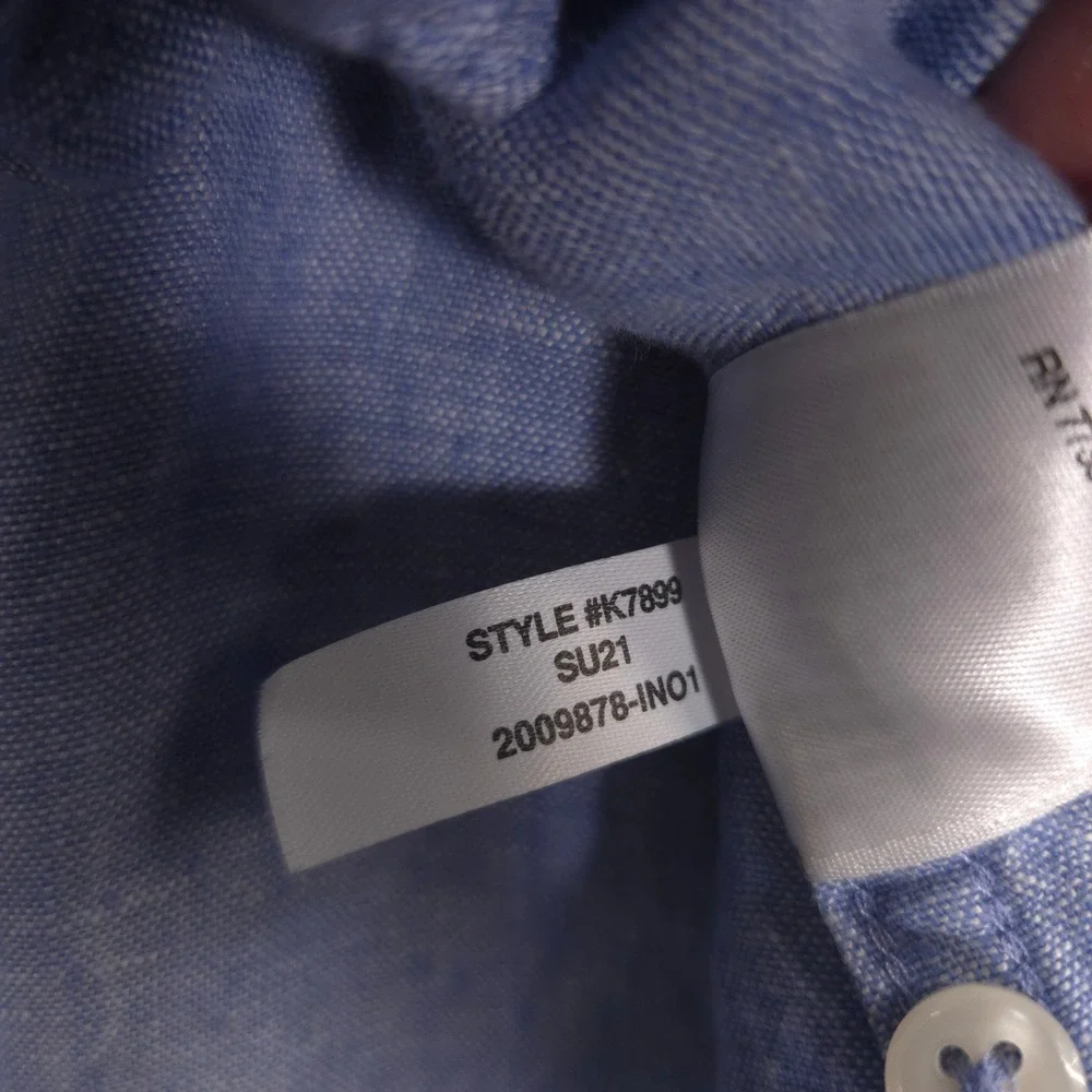 J Crew Baird McNutt Irish Linen Shirt Mens S Blue Slim Fit Long Sleeve Preppy